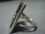 Impressive Vintage Hopi Kachina Sterling Silver Native American Jewelry Ring Old!-Nativo Arts