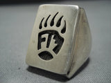 Impressive Vintage Hopi Sterling Pawprint Silver Ring Old-Nativo Arts