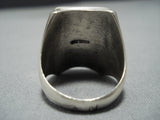 Impressive Vintage Hopi Sterling Pawprint Silver Ring Old-Nativo Arts