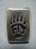 Impressive Vintage Hopi Sterling Pawprint Silver Ring Old-Nativo Arts