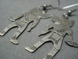 Impressive Vintage Native American Jewelry Navajo Sterling Silver Douglas Etsitty Earrings-Nativo Arts
