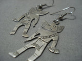 Impressive Vintage Native American Jewelry Navajo Sterling Silver Douglas Etsitty Earrings-Nativo Arts