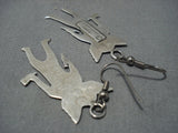 Impressive Vintage Native American Jewelry Navajo Sterling Silver Douglas Etsitty Earrings-Nativo Arts