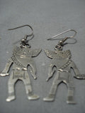 Impressive Vintage Native American Jewelry Navajo Sterling Silver Douglas Etsitty Earrings-Nativo Arts