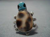 Impressive Vintage Native American Jewelry Navajo Sterling Silver Turquoise Ring Old-Nativo Arts