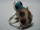 Impressive Vintage Native American Jewelry Navajo Sterling Silver Turquoise Ring Old-Nativo Arts