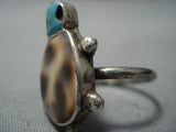 Impressive Vintage Native American Jewelry Navajo Sterling Silver Turquoise Ring Old-Nativo Arts