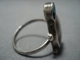Impressive Vintage Native American Jewelry Navajo Sterling Silver Turquoise Ring Old-Nativo Arts