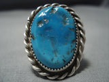 Impressive Vintage Native American Jewelry Navajo Thick Rope C Bird Sterling Silver Ring Old-Nativo Arts