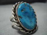 Impressive Vintage Native American Jewelry Navajo Thick Rope C Bird Sterling Silver Ring Old-Nativo Arts