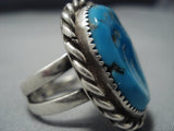 Impressive Vintage Native American Jewelry Navajo Thick Rope C Bird Sterling Silver Ring Old-Nativo Arts