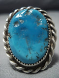 Impressive Vintage Native American Jewelry Navajo Thick Rope C Bird Sterling Silver Ring Old-Nativo Arts