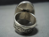 Impressive Vintage Native American Jewelry Navajo Tom Curtis Tiger Eye Sterling Silver Ring-Nativo Arts