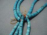Impressive Vintage Native American Jewelry Navajo Turquoise Disced Necklace- 224 Grams!-Nativo Arts