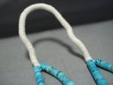 Impressive Vintage Native American Jewelry Navajo Turquoise Disced Necklace- 224 Grams!-Nativo Arts