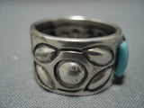 Impressive Vintage Native American Jewelry Navajo Turquoise Ray Adakai Sterling Silver Ring-Nativo Arts