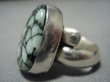 Impressive Vintage Native American Jewelry Navajo Turtle Turquoise Sterling Silver Nakai Ring-Nativo Arts