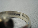 Impressive Vintage Native American Jewelry Navajo Turtle Turquoise Sterling Silver Nakai Ring-Nativo Arts