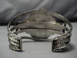 Impressive Vintage Native American Navajo Blue Green Turquoise Sterling Silver Bracelet Old-Nativo Arts