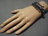Impressive Vintage Native American Navajo Rodeo Sterling Silver Bracelet-Nativo Arts