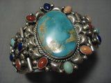 Impressive Vintage Native American Navajo Royston Turquoise Sterling Silver Bracelet-Nativo Arts