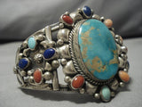 Impressive Vintage Native American Navajo Royston Turquoise Sterling Silver Bracelet-Nativo Arts