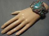 Impressive Vintage Native American Navajo Royston Turquoise Sterling Silver Bracelet-Nativo Arts