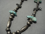 Impressive Vintage Native American Navajo Sterling Silver Animal Fetish Turquoise Necklace Old-Nativo Arts