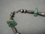 Impressive Vintage Native American Navajo Sterling Silver Animal Fetish Turquoise Necklace Old-Nativo Arts
