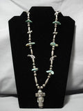 Impressive Vintage Native American Navajo Sterling Silver Animal Fetish Turquoise Necklace Old-Nativo Arts