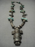 Impressive Vintage Native American Navajo Sterling Silver Animal Fetish Turquoise Necklace Old-Nativo Arts