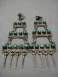 Impressive Vintage Native American Navajo Sterling Silver Four Tier Earrings-Nativo Arts