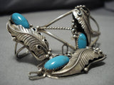 Impressive Vintage Native American Navajo Sterling Silver Turquoise Slave Style Bracelet Ring-Nativo Arts