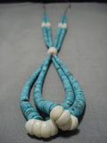 Impressive Vintage Navajo Graduating Turquoise Disc Native American Necklace-Nativo Arts