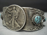 Impressive! Vintage Navajo Native American Jewelry jewelry Turquoise Sterling Silver Bracelet-Nativo Arts