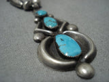 Impressive Vintage Navajo Native American Jewelry Sterling Silver Turquoise Necklace Old-Nativo Arts