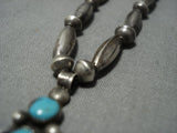 Impressive Vintage Navajo Native American Jewelry Sterling Silver Turquoise Necklace Old-Nativo Arts