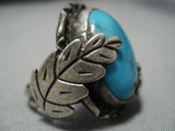 Impressive Vintage Navajo Sky Blue Turquoise Native American Jewelry Ring Old-Nativo Arts