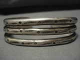 Impressive Vintage Navajo Sterling Silver Native American Bracelet Old-Nativo Arts
