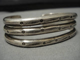 Impressive Vintage Navajo Sterling Silver Native American Bracelet Old-Nativo Arts