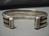 Impressive Vintage Navajo Sterling Silver Native American Bracelet Old-Nativo Arts