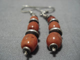 Impressive Vintage Navajo Sterling Silver Native American Earrings Old-Nativo Arts
