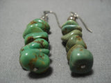 Impressive Vintage Navajo Sterling Silver Native American Turquoise Earrings-Nativo Arts