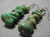 Impressive Vintage Navajo Sterling Silver Native American Turquoise Earrings-Nativo Arts