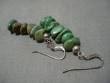 Impressive Vintage Navajo Sterling Silver Native American Turquoise Earrings-Nativo Arts