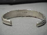 Impressive Vintage Zuni Sterling Silver Native American Bracelet Old Cuff-Nativo Arts