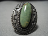Impressive Vintage Zuni Sterling Silver Turquoise Native American Ring Old-Nativo Arts