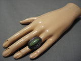 Impressive Vintage Zuni Sterling Silver Turquoise Native American Ring Old-Nativo Arts