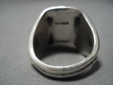 Impressive Vintaged Navajo Blue Turquoise Sterling Silver Native American Ring-Nativo Arts