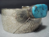 Incredible Armadillo Sterling Silver Turquoise Vintage Native American Jewelry Navajo Bracelet Cuff Old-Nativo Arts